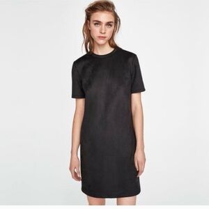 ZARA - WOMEN’S SUEDE BLACK DRESS - SIZE S